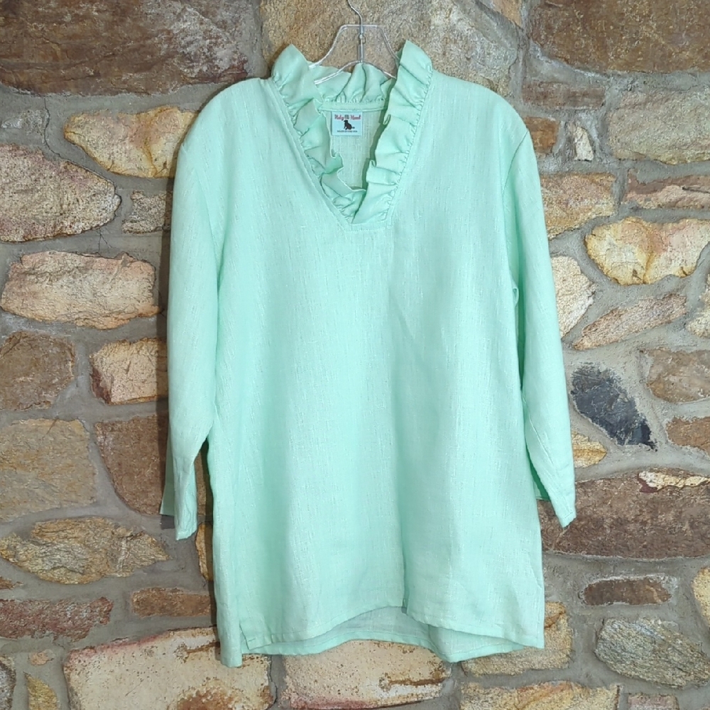 Haley And The Hound 100% Linen Ruffle Tunic